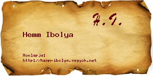 Hemm Ibolya névjegykártya